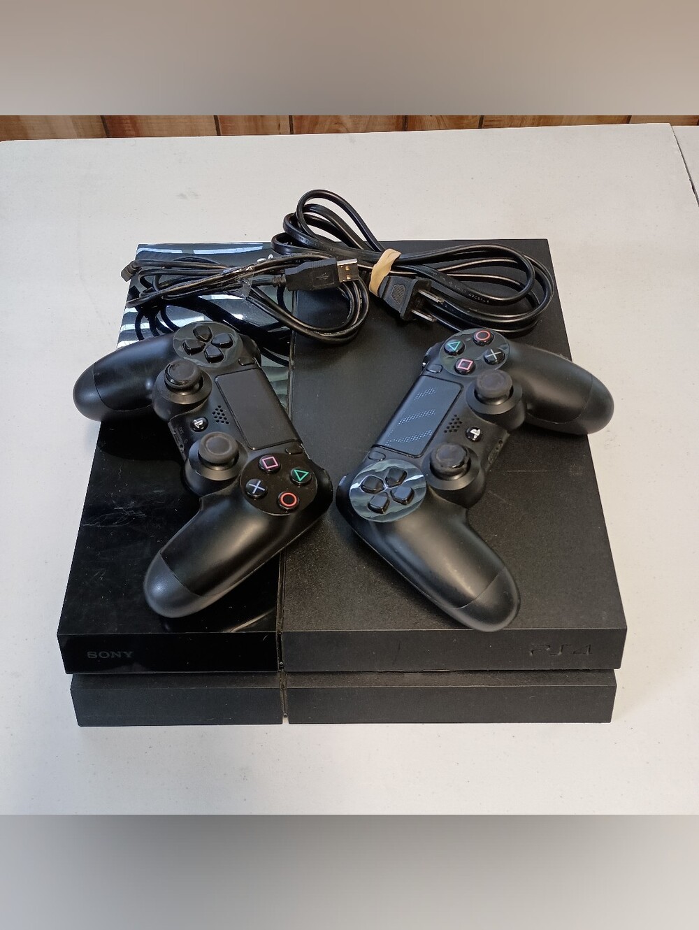 Sony Playstation 4 Bundle 500GB Black PS4 Slim Console Two Wireless Controllers